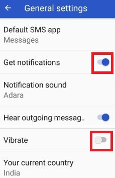 Turn on notifications for text messages in android nougat