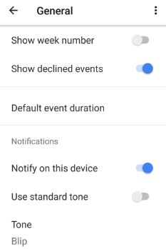 control notifications for calendar events in android