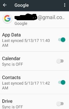 enable auto sync individually app in android phone