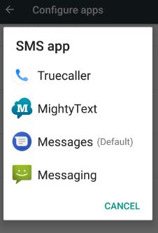 set default SMS app on android 7.0 Nougat