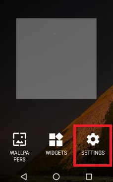 tap settings to open widget settings