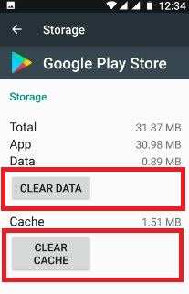 Clear the cache and data of Play store to fix error 481 in android