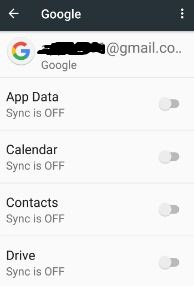 Disable all Google synchronization on android