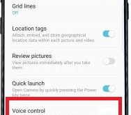 Enable camera voice control on galaxy S8