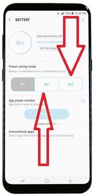 Enable power saver mode on galaxy S8 and galaxy S8 plus