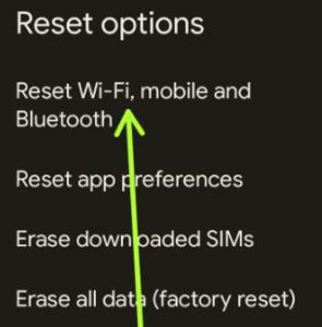 Reset Network Settings to fix WhatsApp Web Not Working on Android