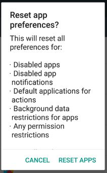 Reset app preferences on android to fix error 906
