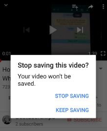 Stop saving video on YouTube in android