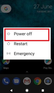 Tap & hold power off button to safe mode
