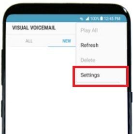 Visual voicemail settings on galaxy S8 phone