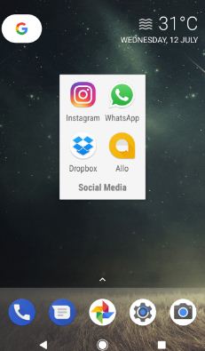 Add multiple app into app folder in pixel phone