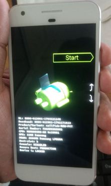 Android system recovery mode view in pixel phone
