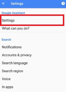 Change Google assistant settings using Google app