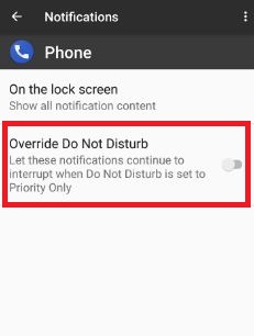 Enable override do not disturb in Google pixel & pixel XL