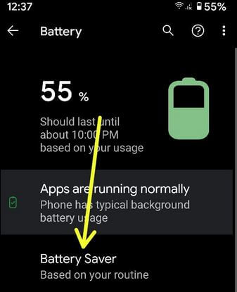 Google Pixel XL battery saver settings