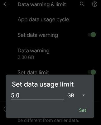 How to Set a Mobile Data Limit on Google Pixel and Pixel XL