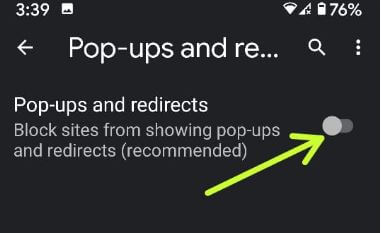 Stop pop-ups on Pixel 3 XL