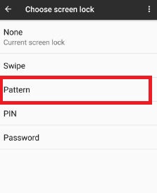 Tap pattern to set up pattern lock on Google pixel