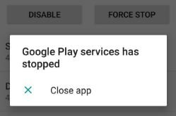 fix Google Play services has stopped working android
