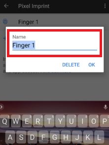 rename fingerprint on Google pixel phone