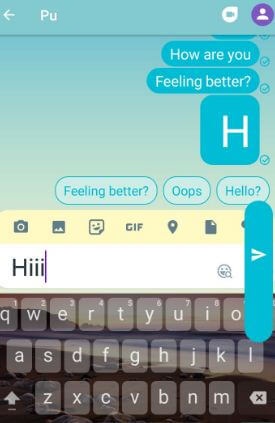 Adjust size of text on Google Allo chat messenger app