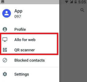Allo for web to scan QR code on computer