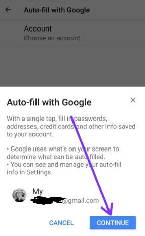 Auto-fill with Google in android Oreo 8.0