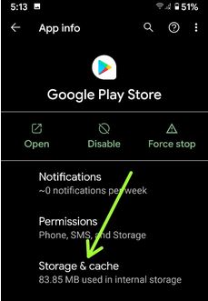 Clear the Google Play Store Cache
