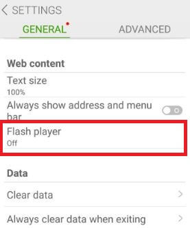 Flash player on Dolphin browser