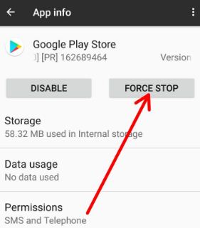 Force stop Google Play store on Pixel phone