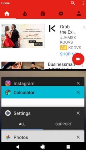 Select other app from recent apps use multi window mode