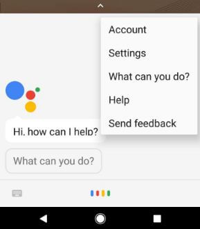 Settings in Google Assistant launch on android