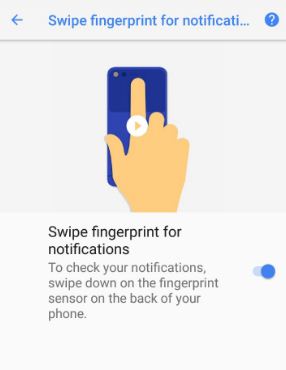 Swipe fingerprint for notifications see on android Oreo