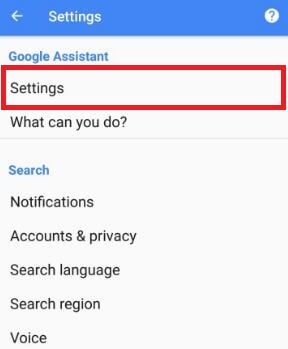 Tap on settings under Google Assistant section in pixel
