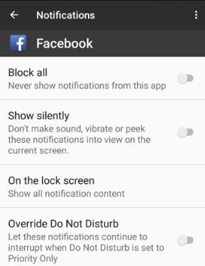 Trun off facebook notifications on android device