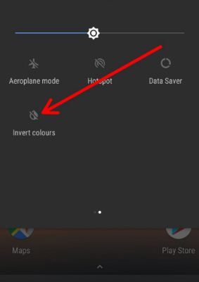 Turn on invert colors on android using notification panel
