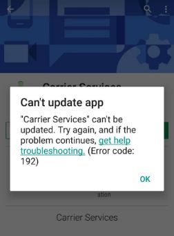 fix Google Play store error 192 in android phone