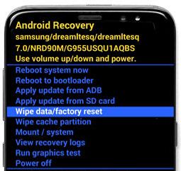 hard reset Samsung galaxy S8 plus phone