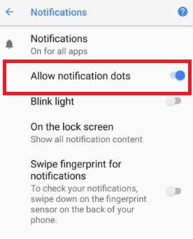 Android Oreo app notification settings