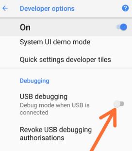 Android 8.0 Oreo USB debugging option