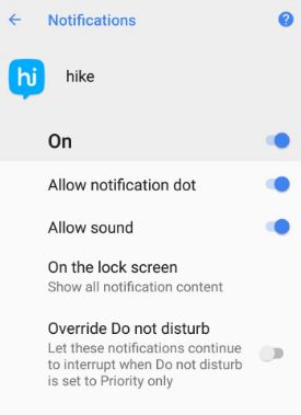 Android Oreo notifications settings