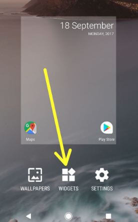 Android Oreo widgets settings