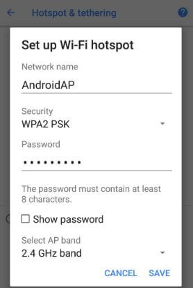 Change WiFi hostpot settings on android 8.0 Oreo