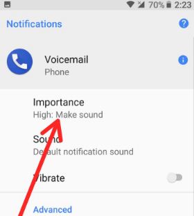 Alterar notificação de importância do Android 8.0 Oreo para chamadas