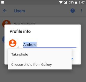 Change user account profile picture in android Oreo