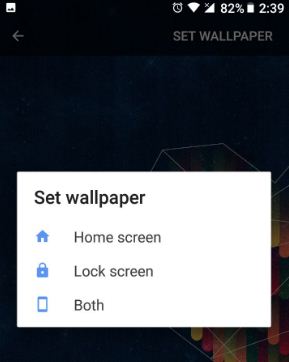 Change wallpaper in android Oreo 8.0