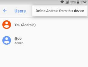 Delete user account on android Oreo 8.0