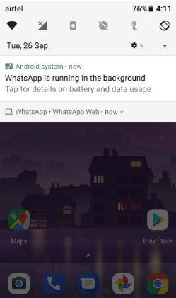 Hide app running in the background in android Oreo 8.0 device
