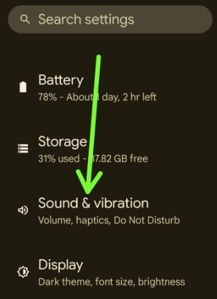 Open Sound and Vibration Settings to change your Ringtone Android