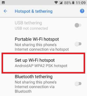 Set up Wi-Fi hotspot on Android Oreo 8.0
